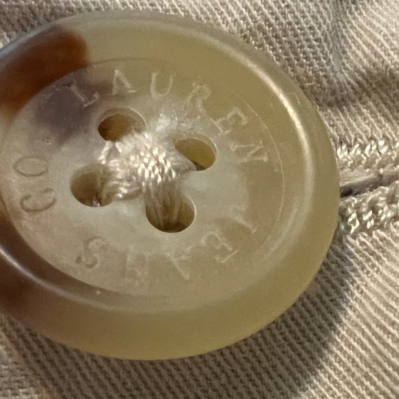 VTG Lauren Jeans Co. Ralph Lauren Womens Pants Size 14 Ivory Cream Flat Front - Picture 4 of 10